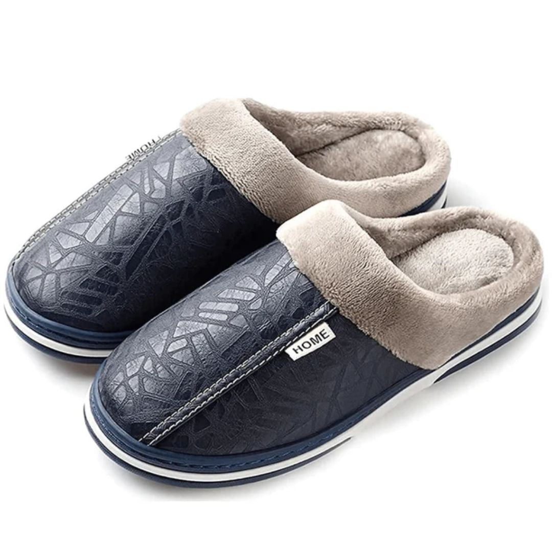 Ocieplane kapcie skórzane do domu